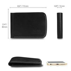 Otto Angelino Genuine Leather Slim Bifold Wallet with ID Slot - Unisex