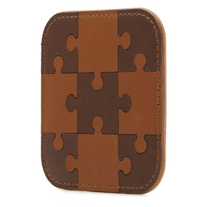 Londo Jigsaw Puzzle Leather Coasters (Set of 6) - Non-Slip Surface
