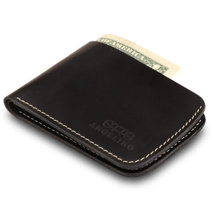 Otto Angelino Genuine Leather Slim Bifold Wallet with ID Slot - Unisex