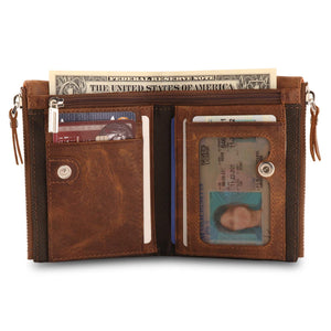 Otto Angelino Genuine Leather Multipurpose Bifold Wallet - RFID Blocking - Unisex