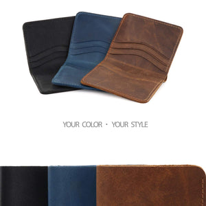 Otto Angelino Genuine Leather Ultra Slim Bifold Card and Cash Wallet - Unisex