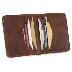 Otto Angelino Genuine Leather Ultra Slim Bifold Card and Cash Wallet - Unisex