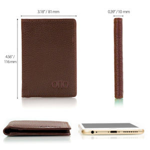 Otto Angelino Genuine Bifold Leather Wallet - Passport Style - ID, Bank Cards and Cash, RFID BLOCKING - Unisex