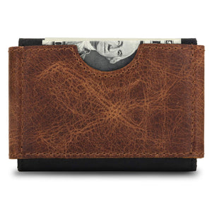 Otto Angelino Genuine Leather Credit and Business Card Case with Snap Fastener Closure - Unisex