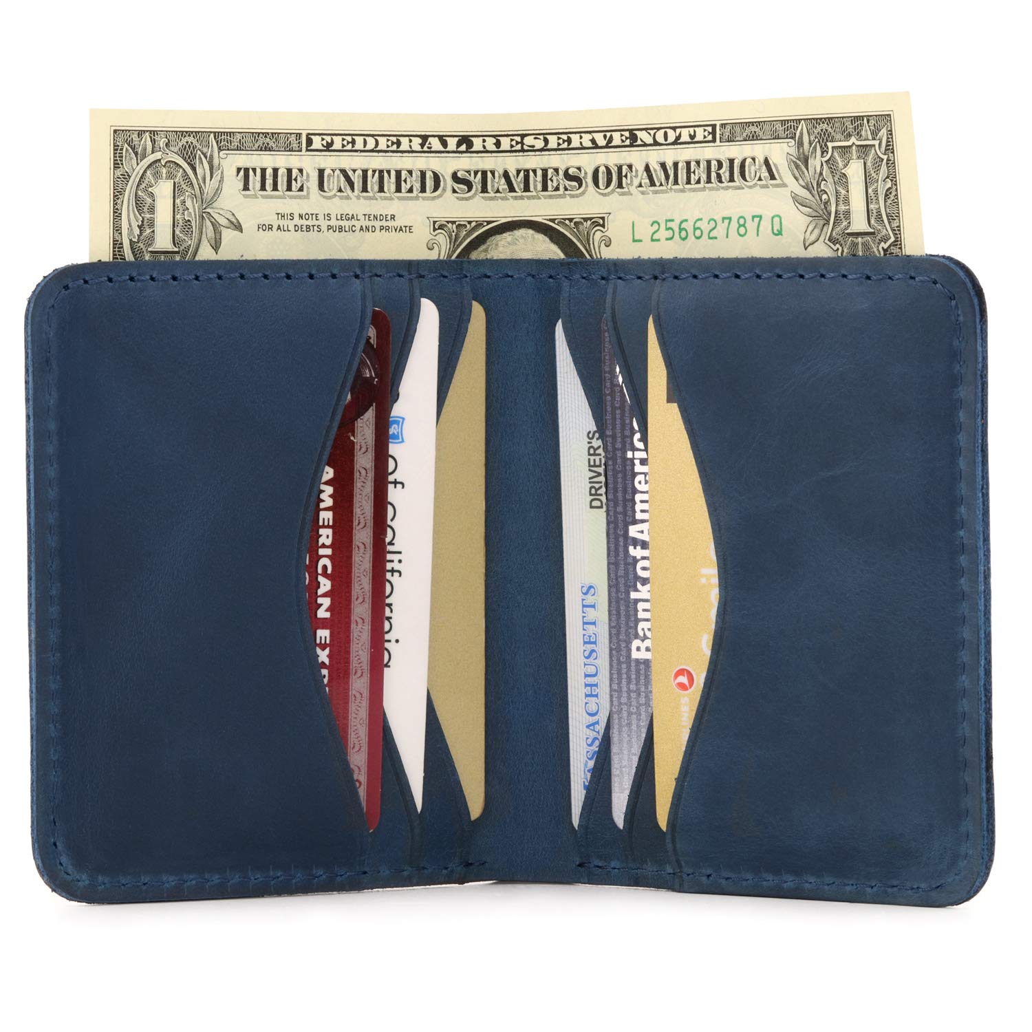Otto Angelino Genuine Leather Ultra Slim Bifold Card and