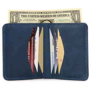Otto Angelino Genuine Leather Ultra Slim Bifold Card and Cash Wallet - Unisex