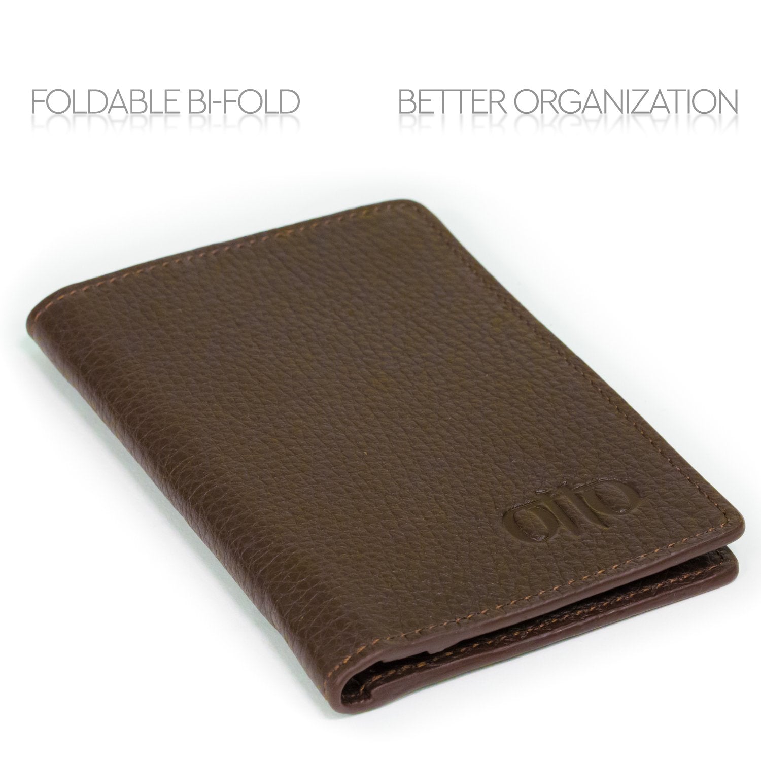 Leatherology RFID Brown Men's Thin Bifold Wallet - RFID Available