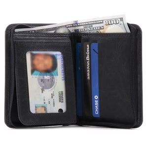 Otto Angelino - Zippered Bifold Wallet for Men