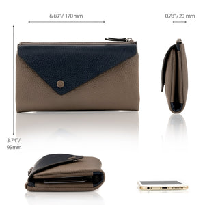 Otto Angelino Genuine Leather Envelope Wallet with Phone Compatible Slots - RFID Blocking - Unisex