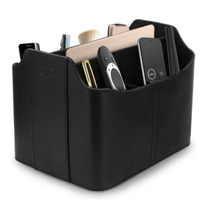 Londo Leather Remote Control Organizer and Caddy with Tablet Slot