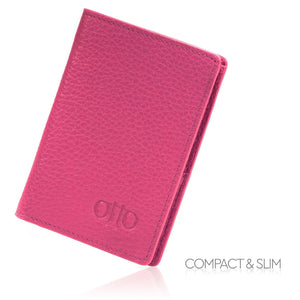 Otto Angelino Genuine Bifold Leather Wallet - Passport Style - ID, Bank Cards and Cash, RFID BLOCKING - Unisex