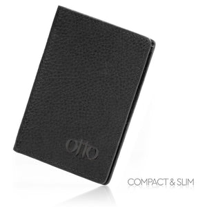 Otto Angelino Genuine Bifold Leather Wallet - Passport Style - ID, Bank Cards and Cash, RFID BLOCKING - Unisex