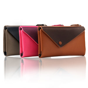 Otto Angelino Genuine Leather Envelope Wallet with Phone Compatible Slots - RFID Blocking - Unisex