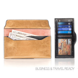Otto Angelino Genuine Leather Business Wallet, Handheld Clutch and Travel Purse