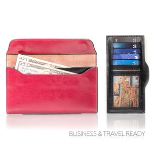 Otto Angelino Genuine Leather Business Wallet, Handheld Clutch and Travel Purse