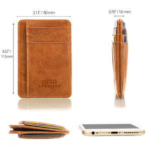 Otto Angelino Genuine Leather Wallet - Bank Cards, Money, Driver's License - Unisex