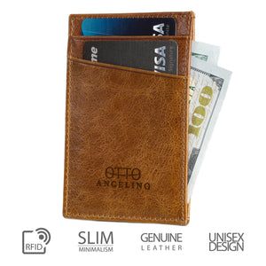 Otto Angelino Genuine Leather Wallet - Bank Cards, Money, Driver's License - Unisex