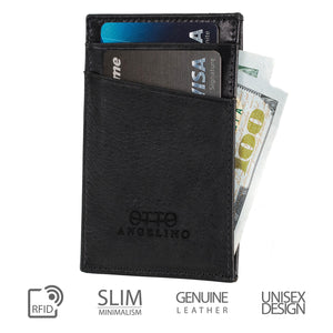 Otto Angelino Genuine Leather Wallet - Bank Cards, Money, Driver's License - Unisex