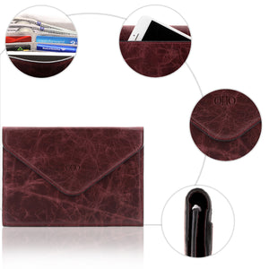 Otto Angelino Italian Leather Women’s Hooded Clutch – RFID Blocking, Multiple Credit, Debit Business Card Slots