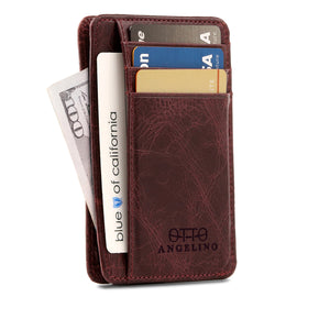 Otto Angelino Genuine Leather Wallet - Bank Cards, Money, Driver's License - Unisex