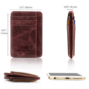 Otto Angelino Genuine Leather Wallet - Bank Cards, Money, Driver's License - Unisex