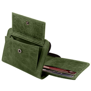 Otto Angelino RFID Blocking Men's Zippered Bifold Wallet-Italian Cowhide Leather