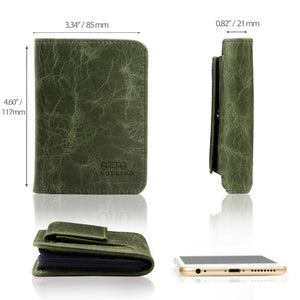Otto Angelino RFID Blocking Men's Zippered Bifold Wallet-Italian Cowhide Leather