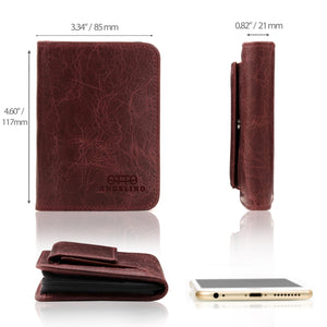 Otto Angelino RFID Blocking Men's Zippered Bifold Wallet-Italian Cowhide Leather