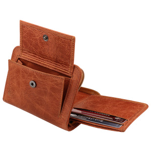Otto Angelino RFID Blocking Men's Zippered Bifold Wallet-Italian Cowhide Leather