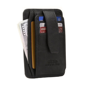 Otto Angelino Italian Leather Minimalist Men’s Wallet - Quick ID Access - RFID Blocking