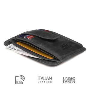 Otto Angelino Italian Leather Minimalist Men’s Wallet - Quick ID Access - RFID Blocking