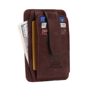 Otto Angelino Italian Leather Minimalist Men’s Wallet - Quick ID Access - RFID Blocking