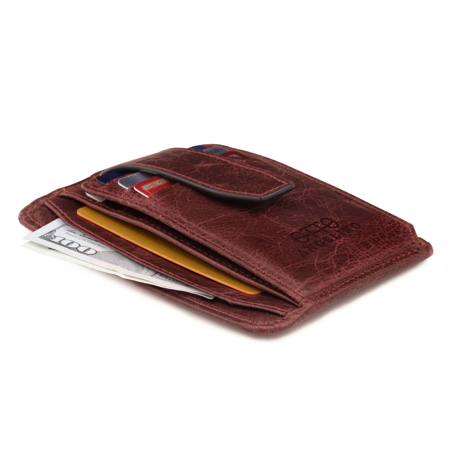 Solo Soprani men's vertical leather wallet 35189P102 bordeaux