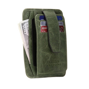 Otto Angelino Italian Leather Minimalist Men’s Wallet - Quick ID Access - RFID Blocking