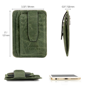 Otto Angelino Italian Leather Minimalist Men’s Wallet - Quick ID Access - RFID Blocking
