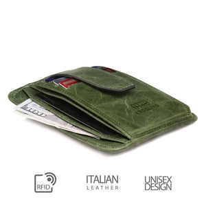 Otto Angelino Italian Leather Minimalist Men’s Wallet - Quick ID Access - RFID Blocking
