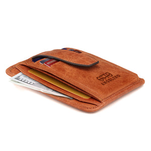 Otto Angelino Italian Leather Minimalist Men’s Wallet - Quick ID Access - RFID Blocking