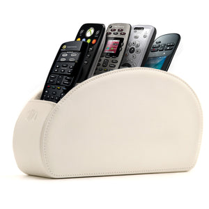 Londo Remote Control Holder with 5 Pockets - Store DVD, Blu-Ray, TV, Roku or Apple TV Remotes - PU Leather with Suede Lining - Slim, Compact Living or Bedroom Storage