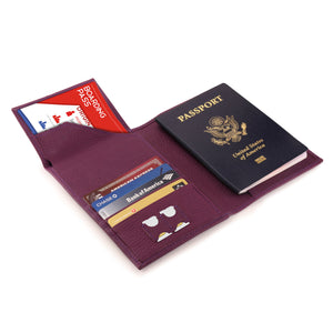 Otto Angelino Real Leather Passport Wallet - RFID Blocking with Ticket Slot and Baggage Tag