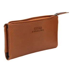 Otto Angelino Genuine Leather Envelope Wallet with Phone Compatible Slots - RFID Blocking - Unisex