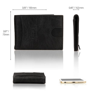 Otto Angelino Top Grain Leather Wallet with Money Clip - RFID Blocking – Unisex
