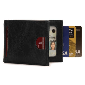 Otto Angelino Top Grain Leather Wallet with Money Clip - RFID Blocking – Unisex