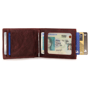 Otto Angelino Top Grain Leather Wallet with Money Clip - RFID Blocking – Unisex