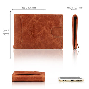 Otto Angelino Top Grain Leather Wallet with Money Clip - RFID Blocking – Unisex