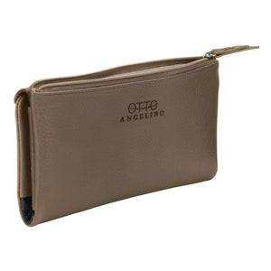 Otto Angelino Genuine Leather Envelope Wallet with Phone Compatible Slots - RFID Blocking - Unisex