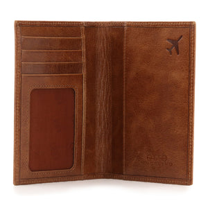 Otto Angelino Real Leather Passport Wallet - RFID Blocking and Baggage Tag - Unisex