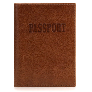 Otto Angelino Real Leather Passport Wallet - RFID Blocking and Baggage Tag - Unisex