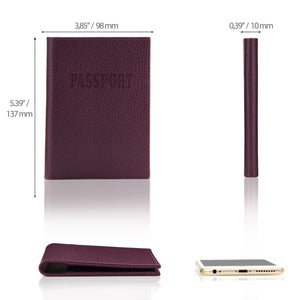 Otto Angelino Real Leather Passport Wallet - RFID Blocking and Baggage Tag - Unisex