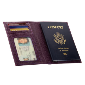 Otto Angelino Real Leather Passport Wallet - RFID Blocking and Baggage Tag - Unisex