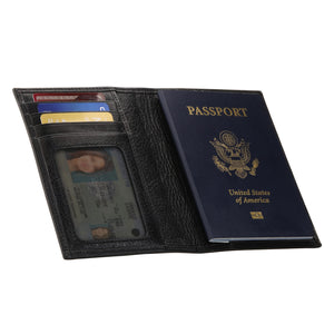 Otto Angelino Real Leather Passport Wallet - RFID Blocking and Baggage Tag - Unisex
